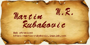 Martin Rubaković vizit kartica